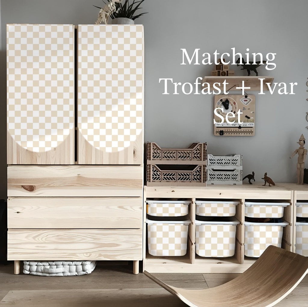 IVAR Aufkleber IKEA Ivar Aufkleber Bogenaufkleber Ivar Frontaufkleber Ivar Ikea Makeover Ivar Trofast Aufkleber-Set Ivar Aufbewahrungseinheit Aufkleber Schachbrettmuster