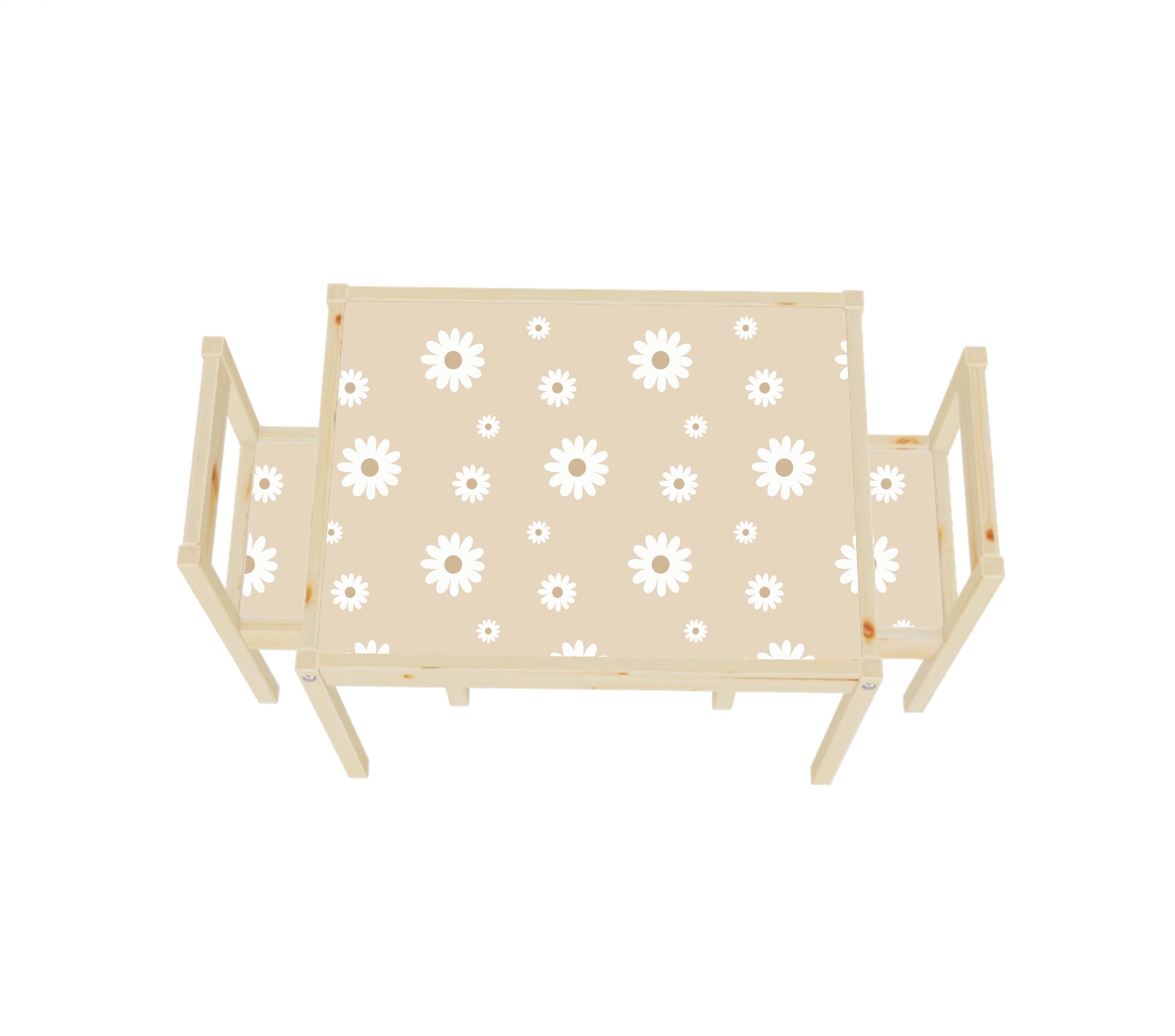 Daisy latt table Furniture stickers for IKEA Latt table daisies decals for cute flowers stickers for furniture flower stickers baby floral