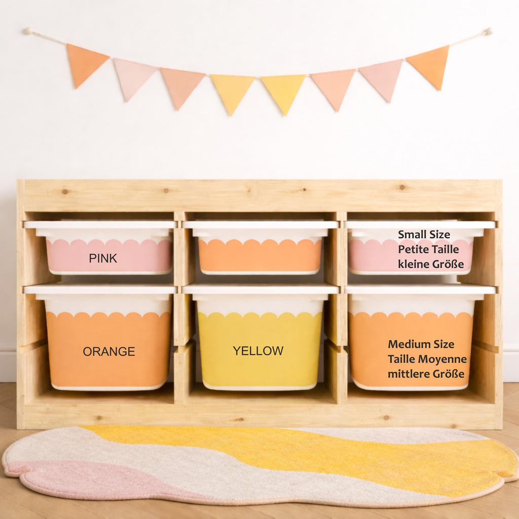 Pastellfarbene Aufkleber TROFAST-Sticker IKEA TROFAST Pastellfarben Wraps Ikea Trofast Aufkleber mit Wellenkante rosa lila blau Trofast