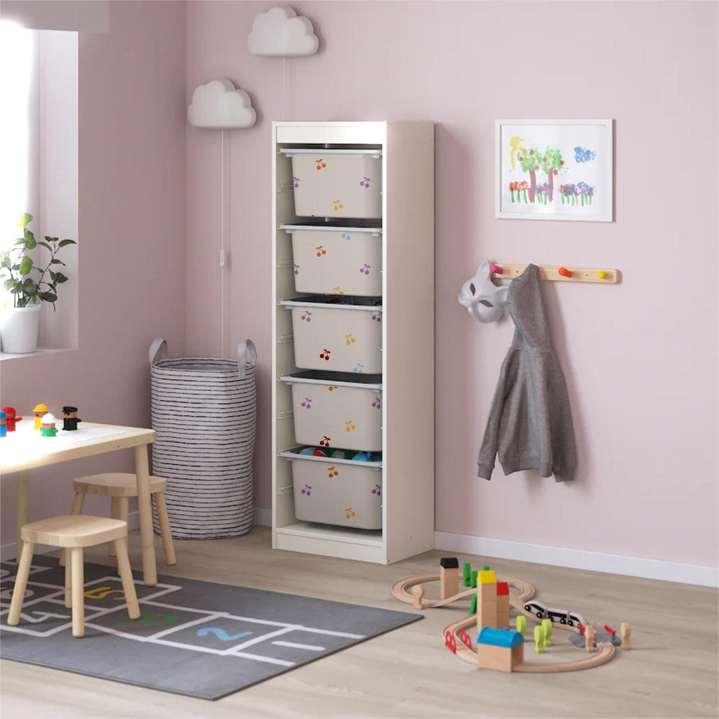 Trofast Stickers Kirschen Trofast Fruchtsticker Ikea Möbelaufkleber lustiger Stauraum bunter Kirschaufkleber Kirschfolie Kirschenfolie Ikea Sticker