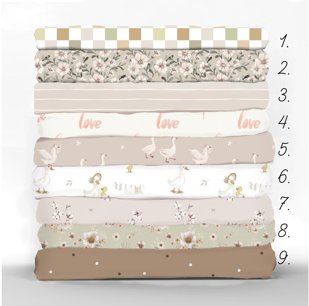 Gänse BUNDLE Fat Quarters Baumwollstoff Gänse Stoffmix Fat Quarter Bundle Bauernhof Salbeigrün Meterware Steppdecken Baumwolle Naturtöne