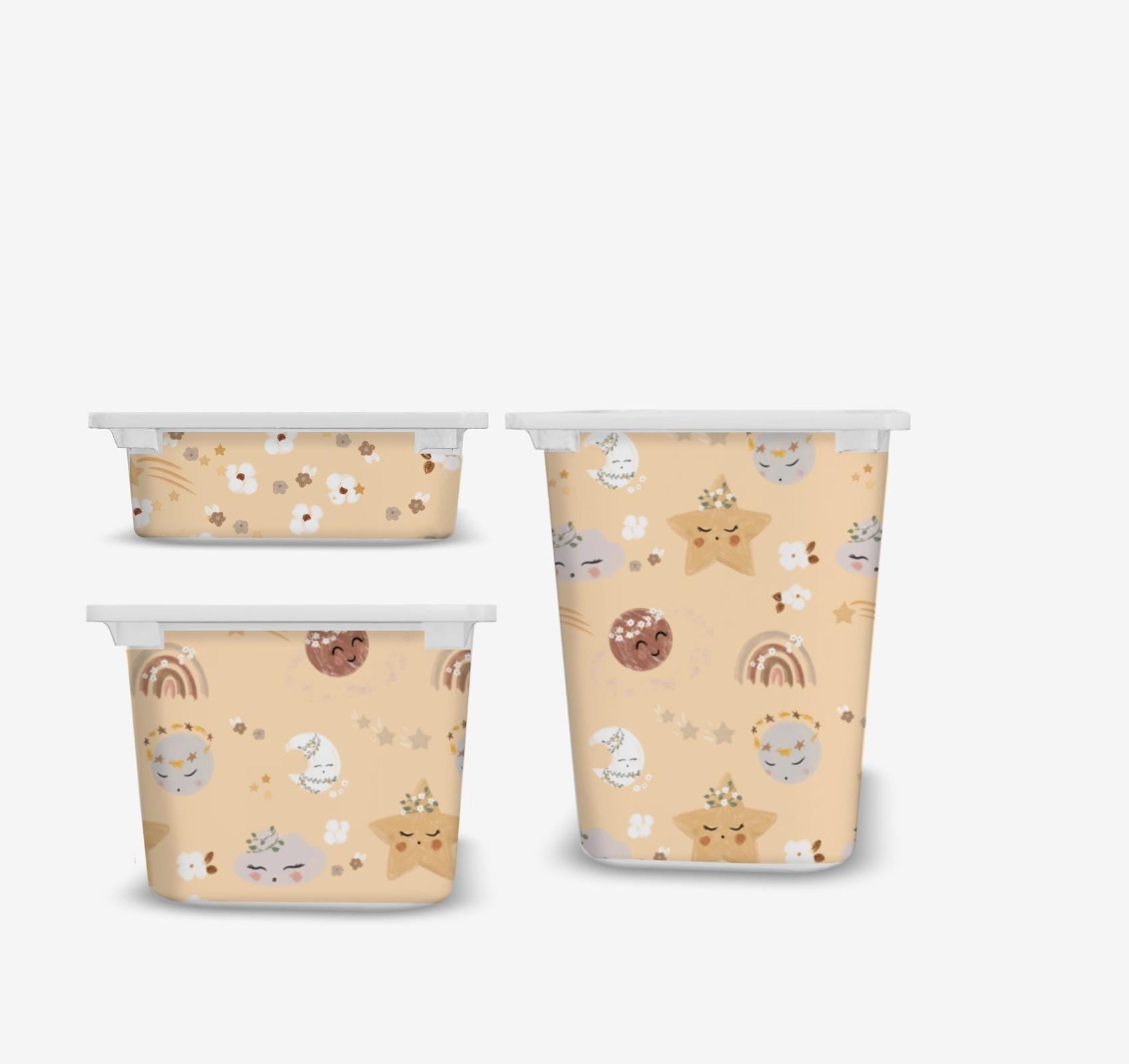 Personalisierte Spielzeugaufbewahrung Etikett Kinderzimmerdekor mit Wolken-Regenbogen-Tierdesign Namensaufkleber Süße Vinylaufkleber für IKEA TROFAST Aufbewahrungsbox