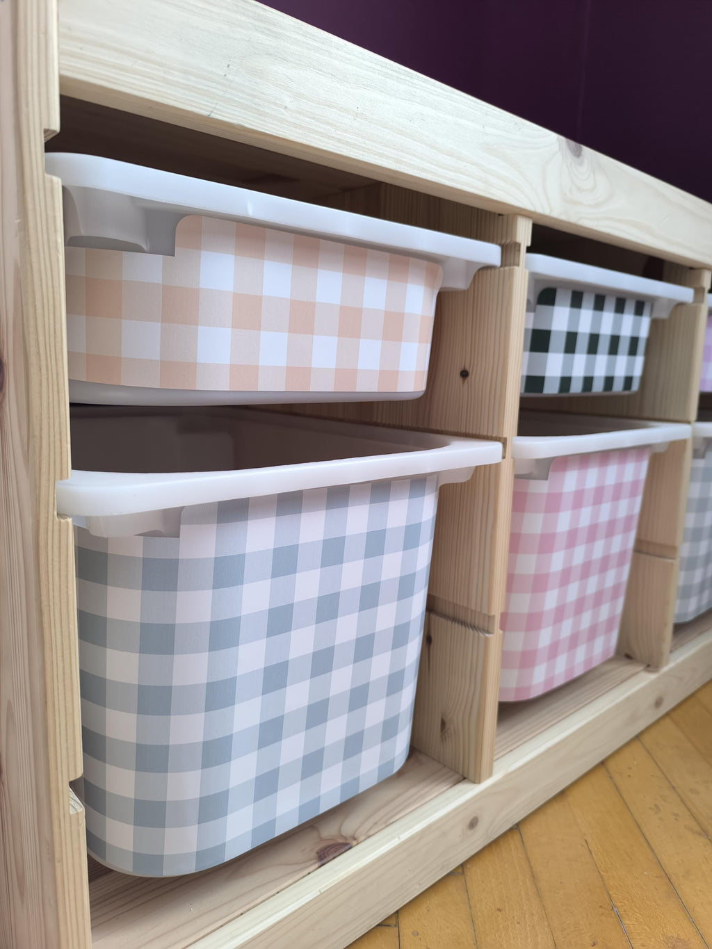 TROFAST Aufkleber Trofast Gingham Aufkleber IKEA TROFAST Vinylfolien Trofast Aufkleber Trofast Spielzimmer Pastell Karo Aufkleber Aufbewahrungsaufkleber Preppy