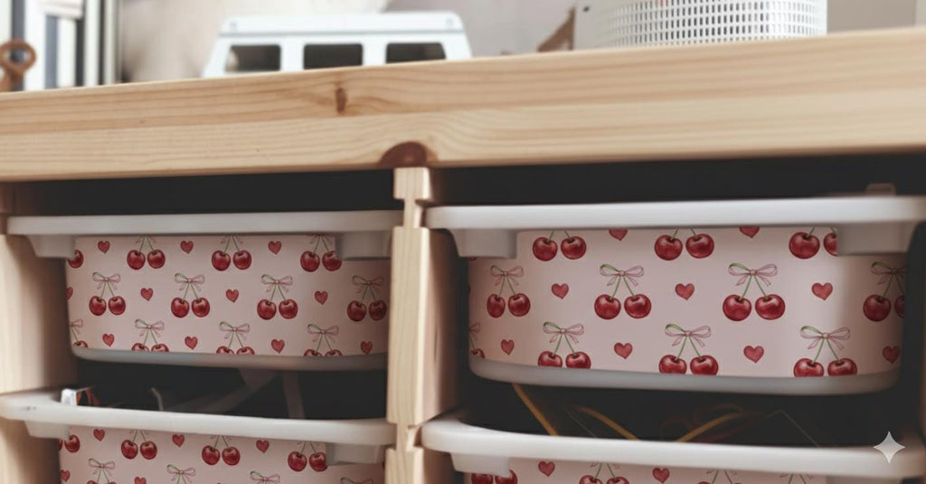 Retro Kirsche Trofast Aufkleber Trofast Frucht Decals Ikea Möbel Aufkleber lustige Aufbewahrung bunter Kirschaufkleber Kirschen Folie Kirschenfolie Ikea