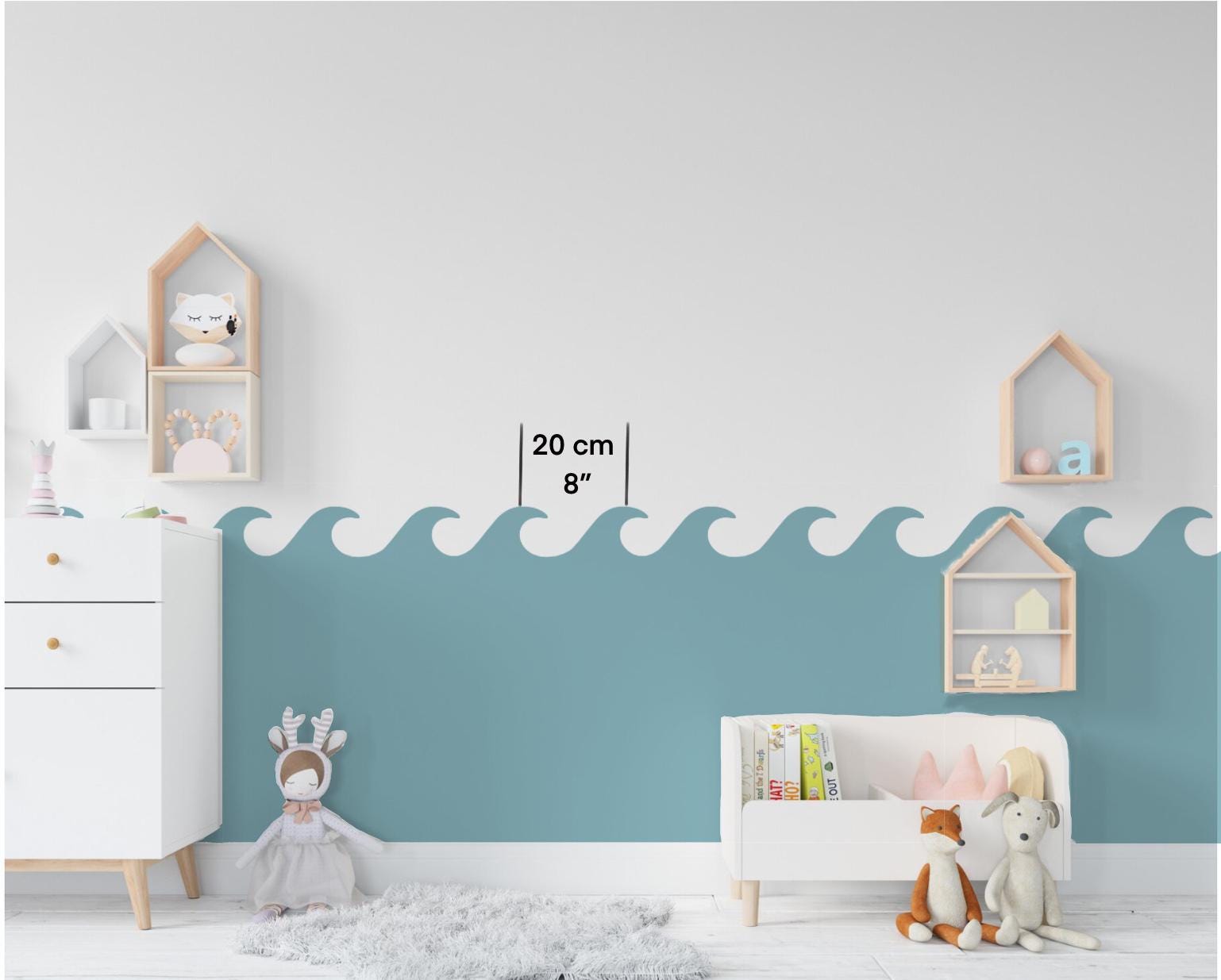 Muschel-Schablone 1 Yard/100 cm lang Muschel-Schablone für Kinderzimmer-Wandranddekoration Malen Sie den gesamten Raum mit einer Schablone Dekor-Schablone für Muschel