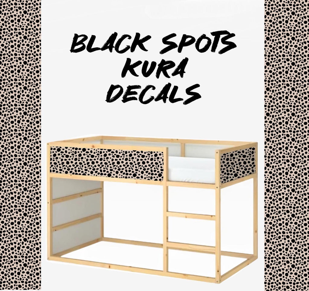 Animal spots IKEA KURA Decals leopard Kura Bed Stickers Kura Decal bunk bed Removable Vinyl Ikea  Bunk Bed black Decals for Kura Bed