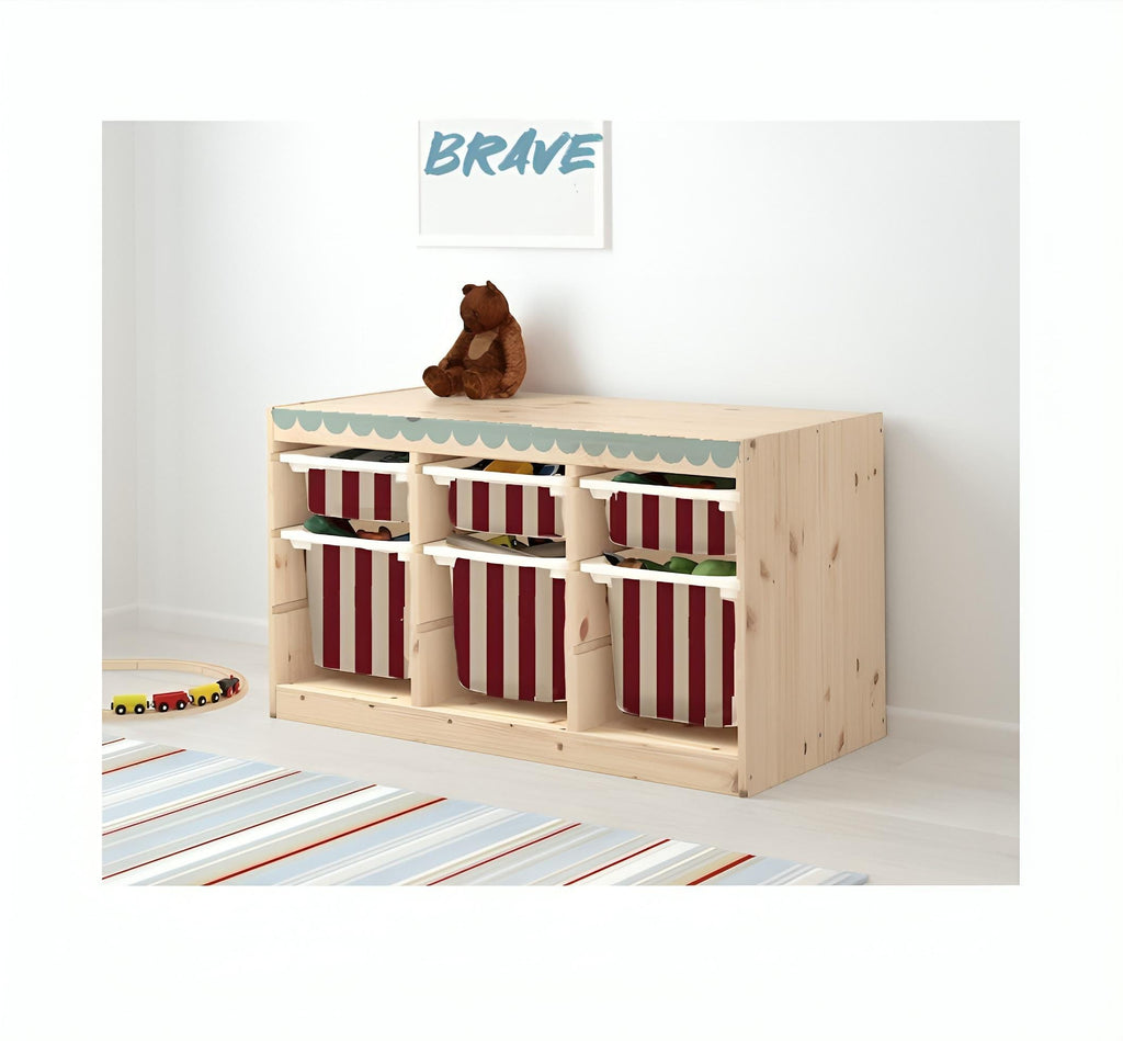 Trofast Dekoration Jakobsmuschel Trofast Aufkleber Jakobsmuschel Ikea Möbeldekor gewellte Frontaufkleber Trofast Ikea Hack Trofast farbenfroh