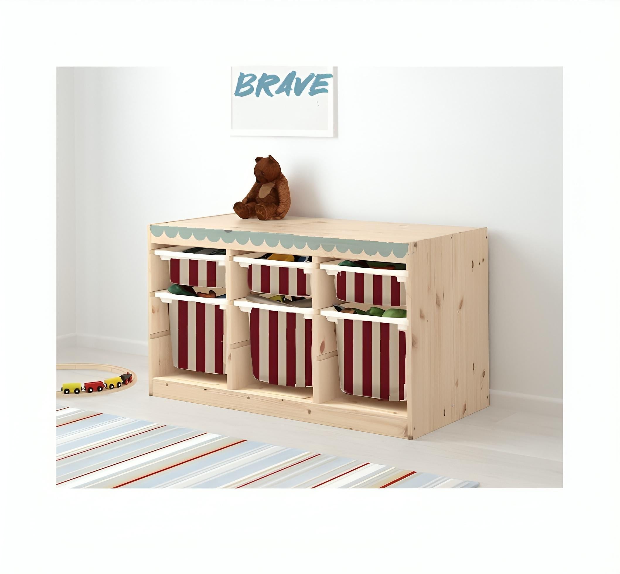Trofast Dekoration Jakobsmuschel Trofast Aufkleber Jakobsmuschel Ikea Möbeldekor gewellte Frontaufkleber Trofast Ikea Hack Trofast farbenfroh