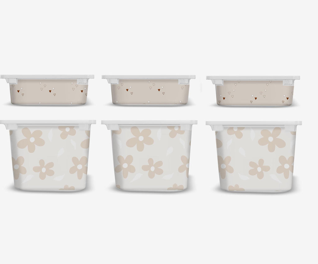 Daisy TROFAST Aufkleber IKEA TROFAST Gänseblümchen Wraps ikea Trofast Aufkleber beige Trofast Aufkleber Spielzimmer Deko ikea hack Gänseblümchen Aufkleber Aufbewahrung