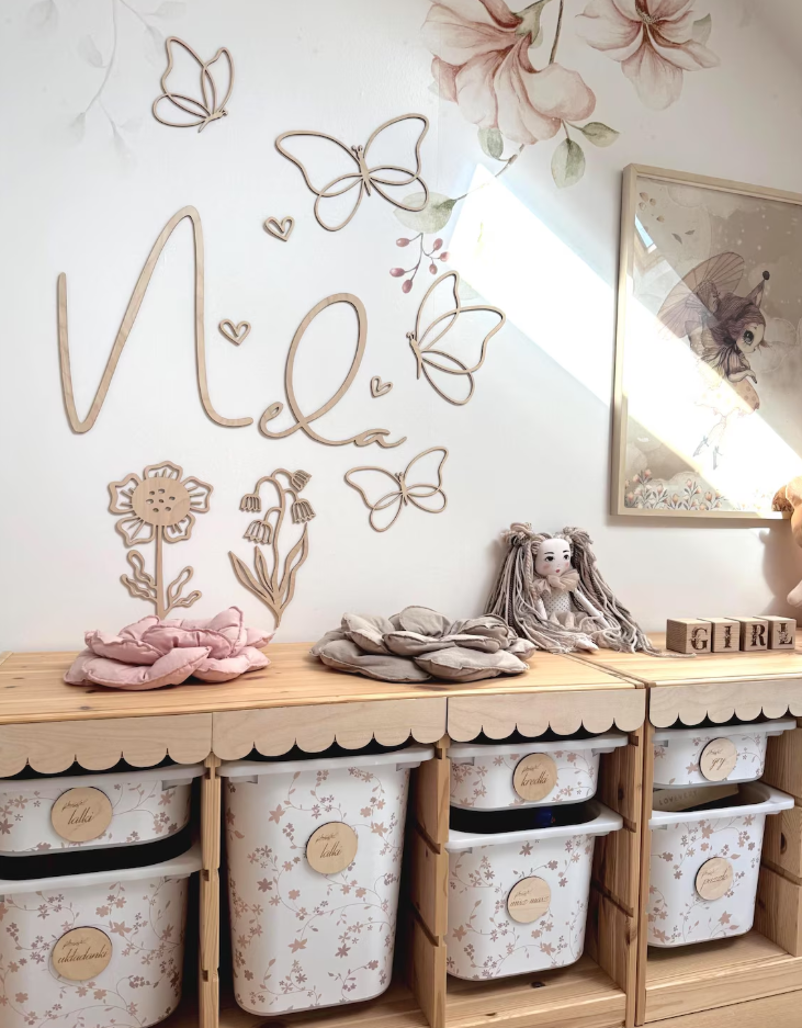 Trailing flowers TROFAST decal IKEA TROFAST Vinyl Wraps ikea Trofast sticker flowers Trofast bin flowers mini trifast flowers tiny flower retro (Copy)
